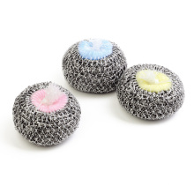 Round Mesh Kitchen Cleaning Stainless Steel Wire Sponge Scourer